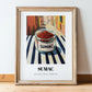 Sumac – Italian Café on the Corner, Spices Still Life, in wooden frame leaning on the floor
