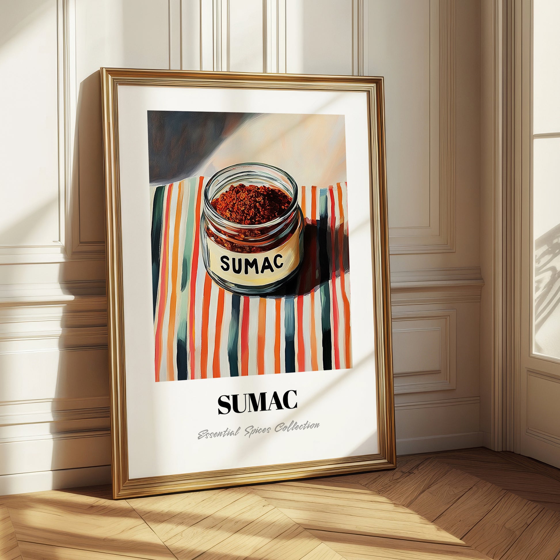 Sumac – on Striped Tablecloth, Spices Print