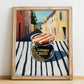 Caraway Seeds – Italian Outdoor Café Scene, Spices Wall Decor, no-text version framed in wood