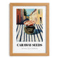 Caraway Seeds – Italian Outdoor Café Scene, Spices Wall Decor, set in oak frame