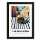 Caraway Seeds – Italian Outdoor Café Scene, Spices Wall Decor, in sleek black frame