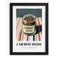 Caraway Seeds – on Striped Tablecloth, Spices Wall Poster, in sleek black frame