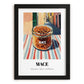 Mace – Italian Outdoor Café Scene, Spices Illustration, in sleek black frame