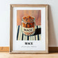 Mace – on Striped Tablecloth, Spices Print, in wooden frame leaning on the floor