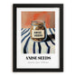 Anise Seeds – on Striped Tablecloth, Spices Still Life, in sleek black frame