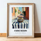 Anise Seeds – Italian Street Café Scene, Spices Print, in wooden frame leaning on the floor