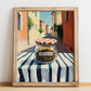 Anise Seeds – Italian Street Café Scene, Spices Print, no-text version framed in wood