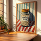 White Pepper – on Striped Tablecloth, Spices Art, clean layout with no caption