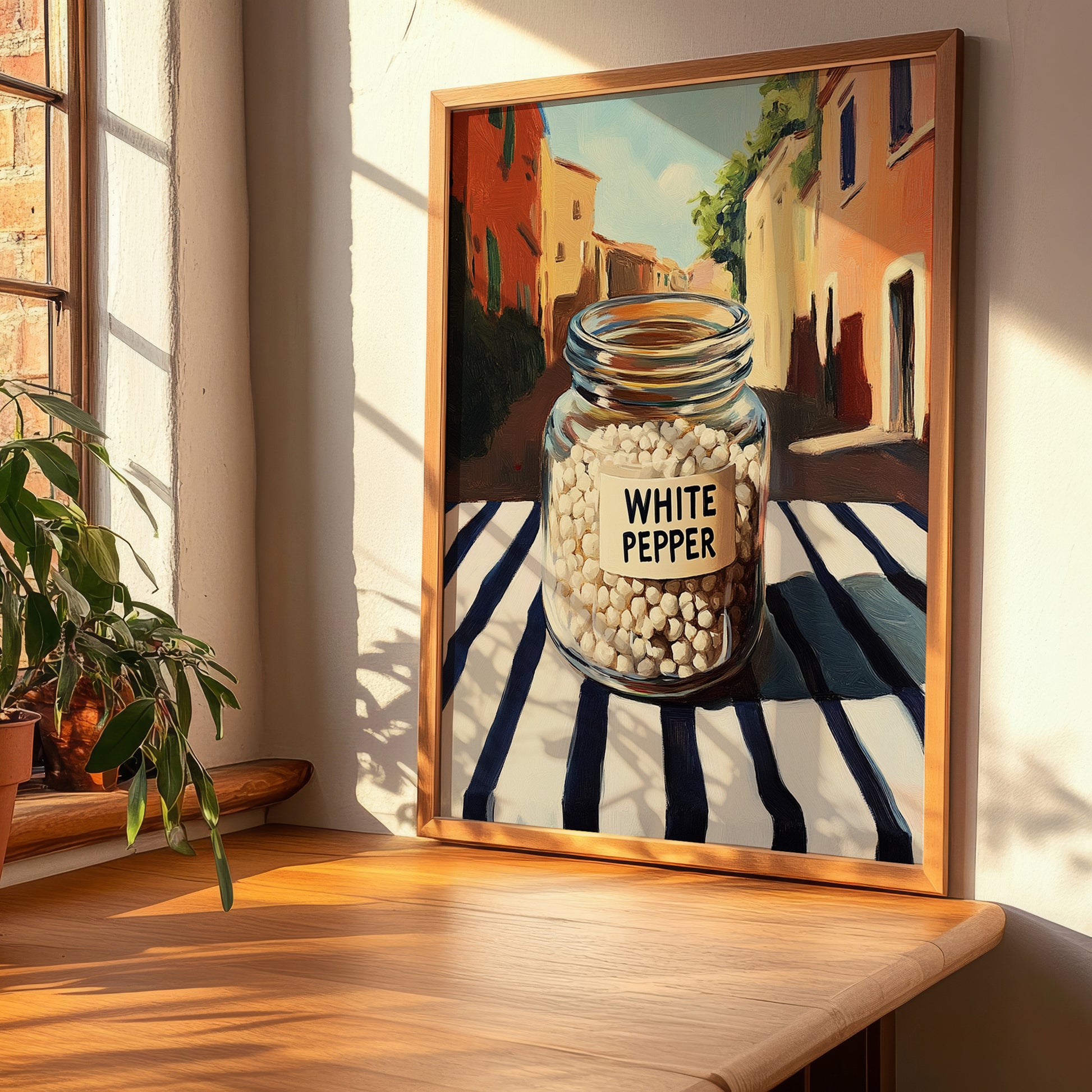 White Pepper – Italian Café on the Corner, Spices Illustration, clean layout with no caption