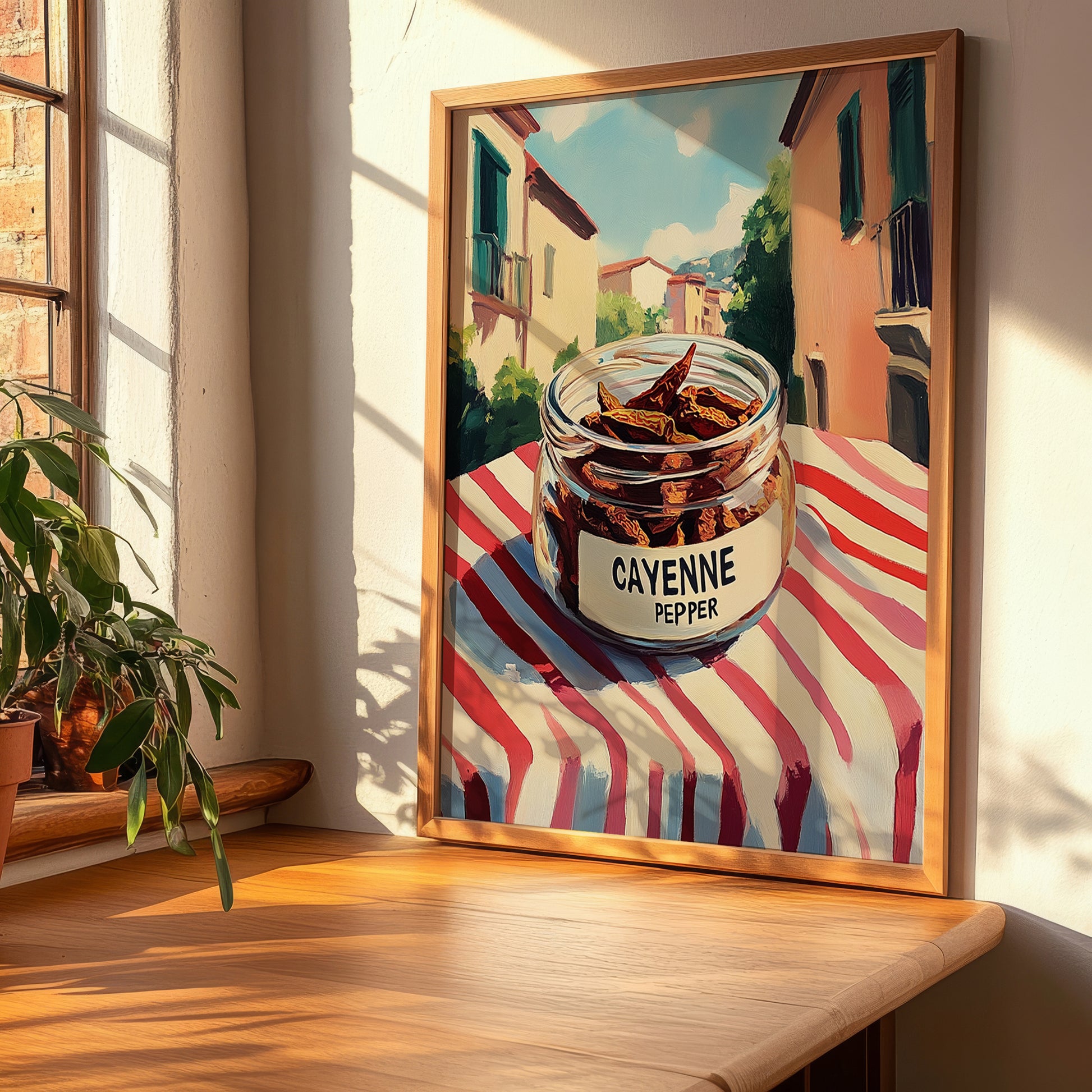 Cayenne Pepper – Italian Café on the Corner, Spices Still Life, clean layout with no caption