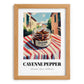 Cayenne Pepper – Italian Café on the Corner, Spices Still Life, set in oak frame
