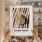 Celery Seeds – on Striped Tablecloth, Spices Poster, styled in a charming Paris street view