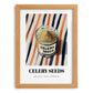 Celery Seeds – on Striped Tablecloth, Spices Poster, set in oak frame