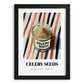 Celery Seeds – on Striped Tablecloth, Spices Poster, in sleek black frame