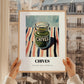 Chives – on Striped Tablecloth, Spices Painting, styled in a charming Paris street view