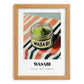 Wasabi – on Striped Tablecloth, Spices Illustration, set in oak frame