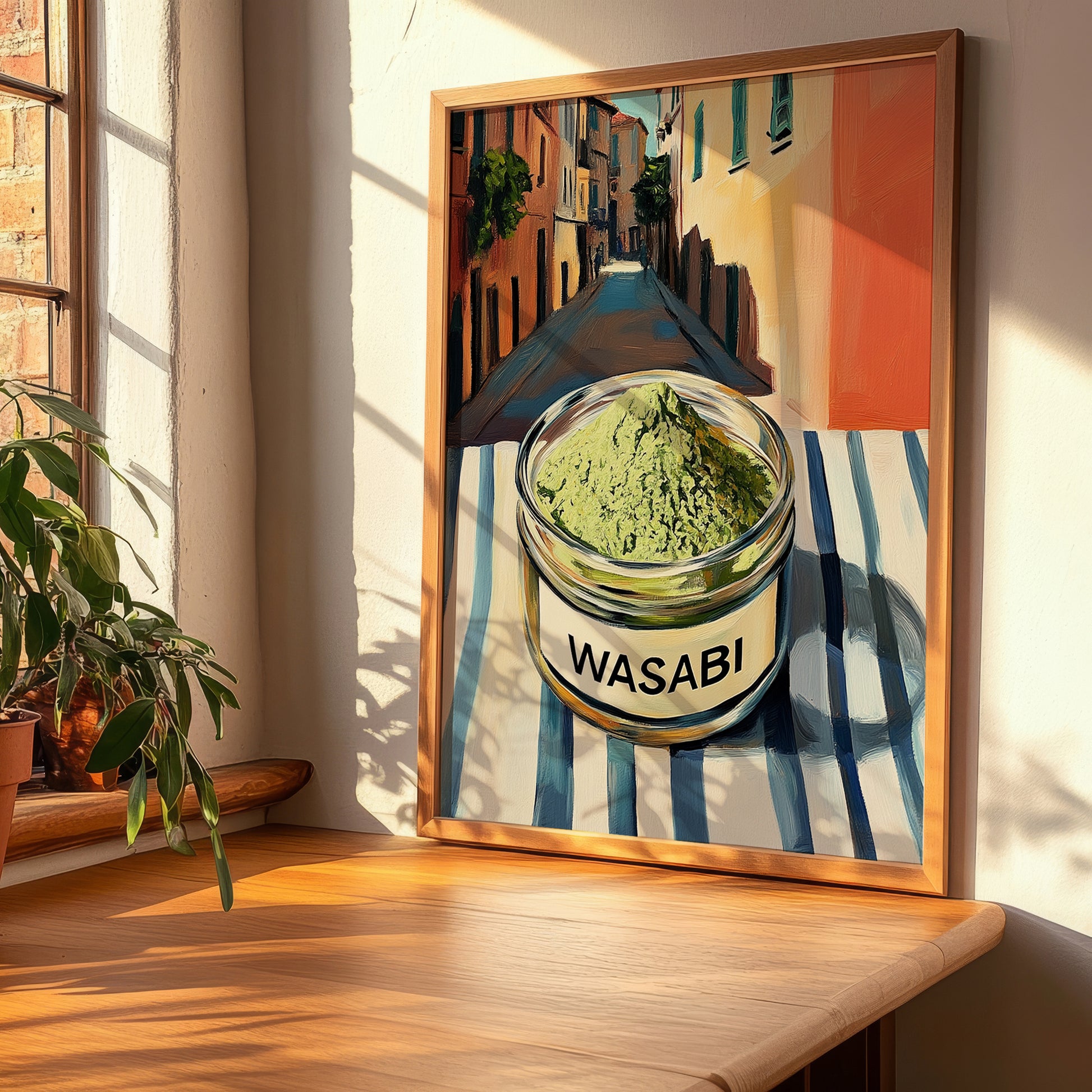 Wasabi – Italian Street Café Scene, Spices Print, clean layout with no caption