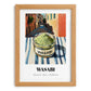 Wasabi – Italian Street Café Scene, Spices Print, set in oak frame