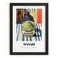 Wasabi – Italian Street Café Scene, Spices Print, in sleek black frame