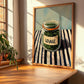 Lovage – on Striped Tablecloth, Spices Painting, clean layout with no caption