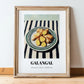 Galangal – on Striped Tablecloth, Spices Still Life, in wooden frame leaning on the floor