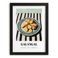 Galangal – on Striped Tablecloth, Spices Still Life, in sleek black frame