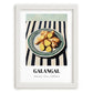 Galangal – on Striped Tablecloth, Spices Still Life, placed in minimal white frame