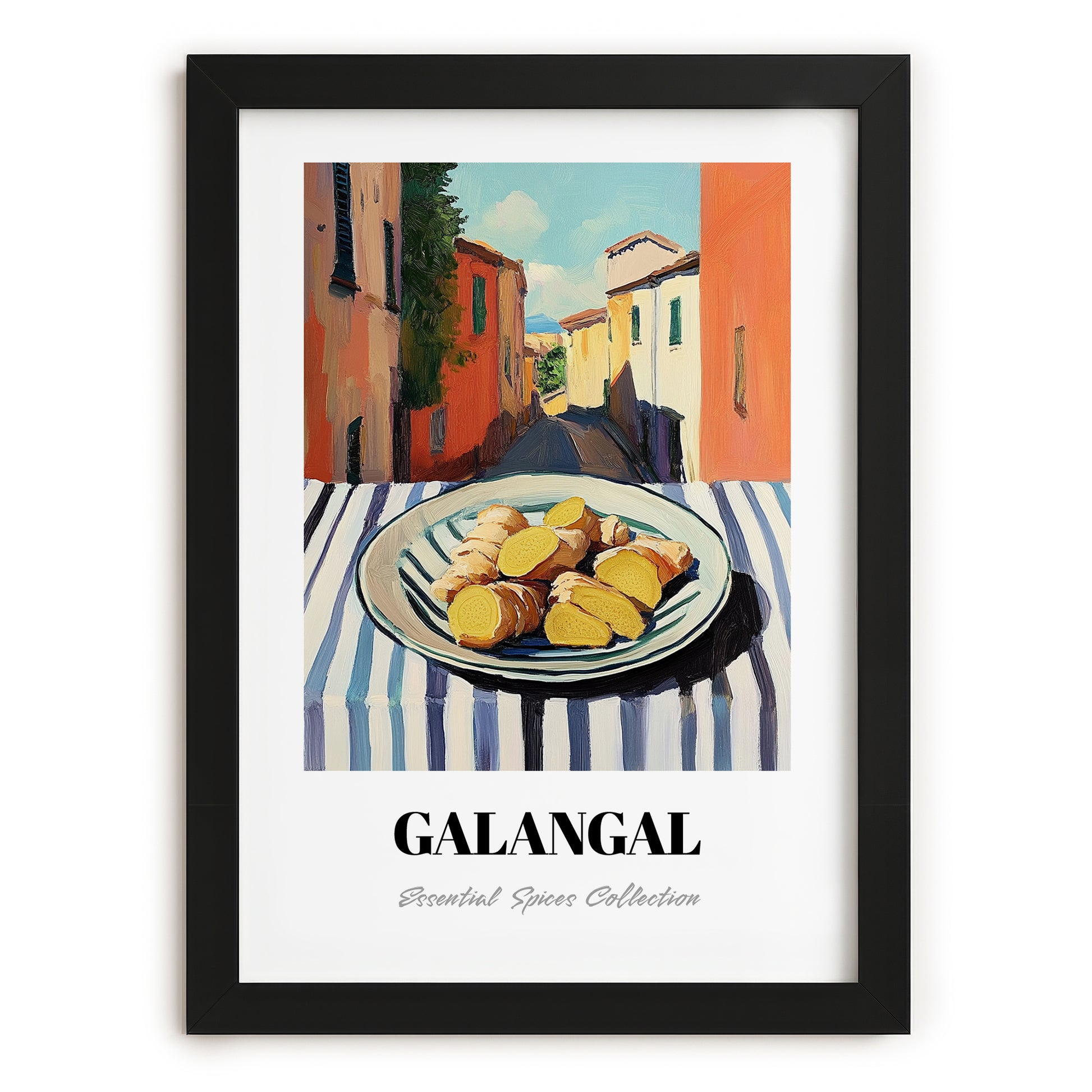 Galangal – Italian Café on the Corner, Spices Poster, in sleek black frame