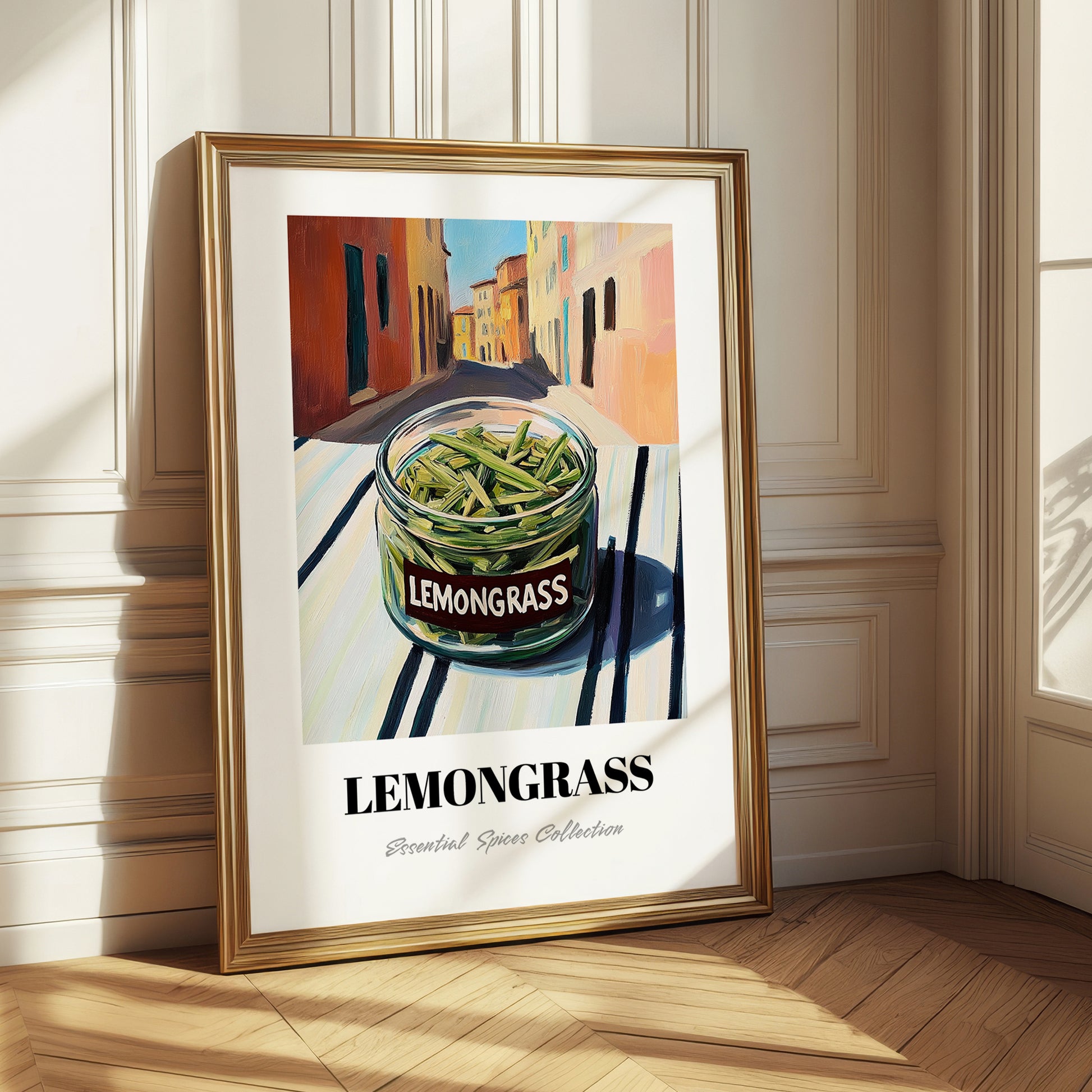 Lemongrass – Italian Street Café Scene, Spices Wall Illustration