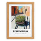 Lemongrass – Italian Street Café Scene, Spices Wall Illustration, set in oak frame