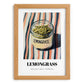 Lemongrass – on Striped Tablecloth, Spices Illustration, set in oak frame