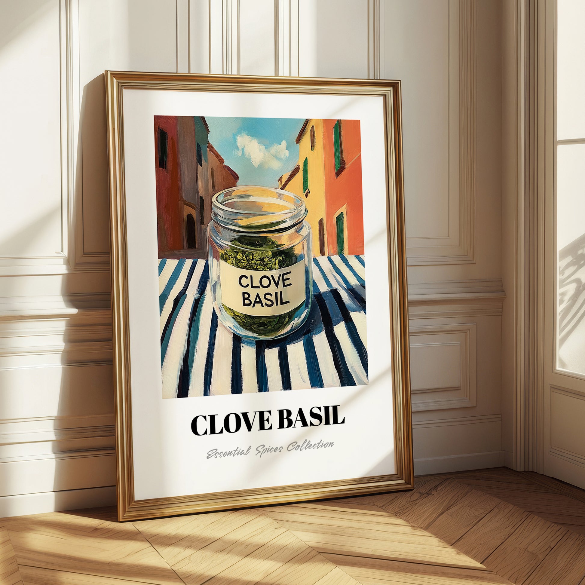 Clove Basil – Italian Urban Café Scene, Spices Illustration