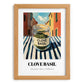 Clove Basil – Italian Urban Café Scene, Spices Illustration, set in oak frame