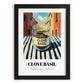Clove Basil – Italian Urban Café Scene, Spices Illustration, in sleek black frame