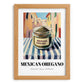 Mexican Oregano – Italian Street Café Scene, Spices Art, set in oak frame