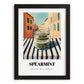 Spearmint – Italian Urban Café Scene, Spices Poster, in sleek black frame