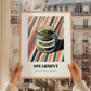 Spearmint – on Striped Tablecloth, Spices Print, styled in a charming Paris street view