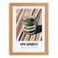 Spearmint – on Striped Tablecloth, Spices Print, set in oak frame