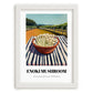 Enoki Mushroom – Green Valley Landscape, Mushrooms Painting, placed in minimal white frame