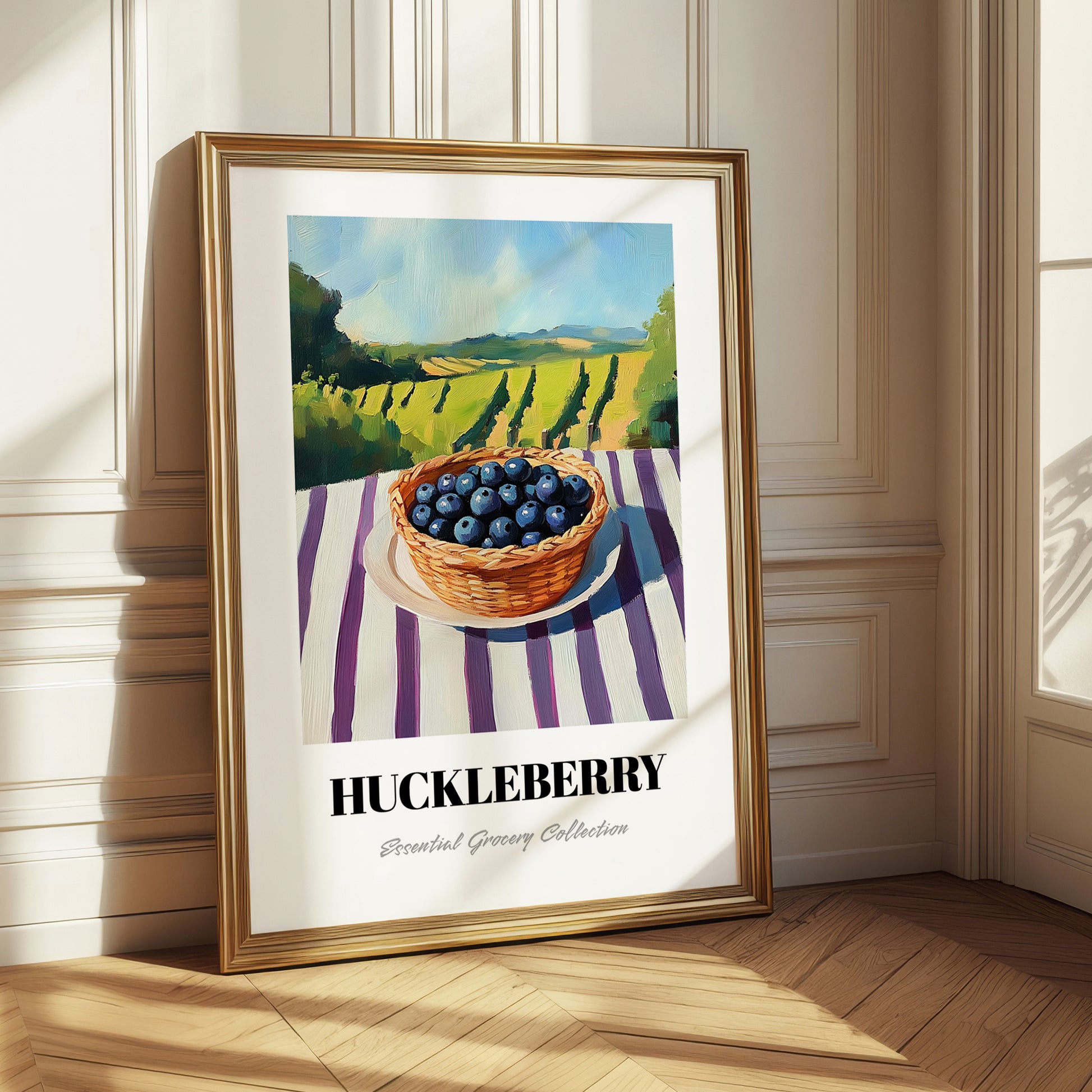 Huckleberry – Green Valley Landscape, Berries Painting