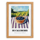 Huckleberry – Green Valley Landscape, Berries Painting, set in oak frame