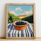 Elderberry – Green Valley Landscape, Berries Still Life, no-text version framed in wood