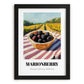 Marionberry – Valley Café Scene, Berries Art, in sleek black frame