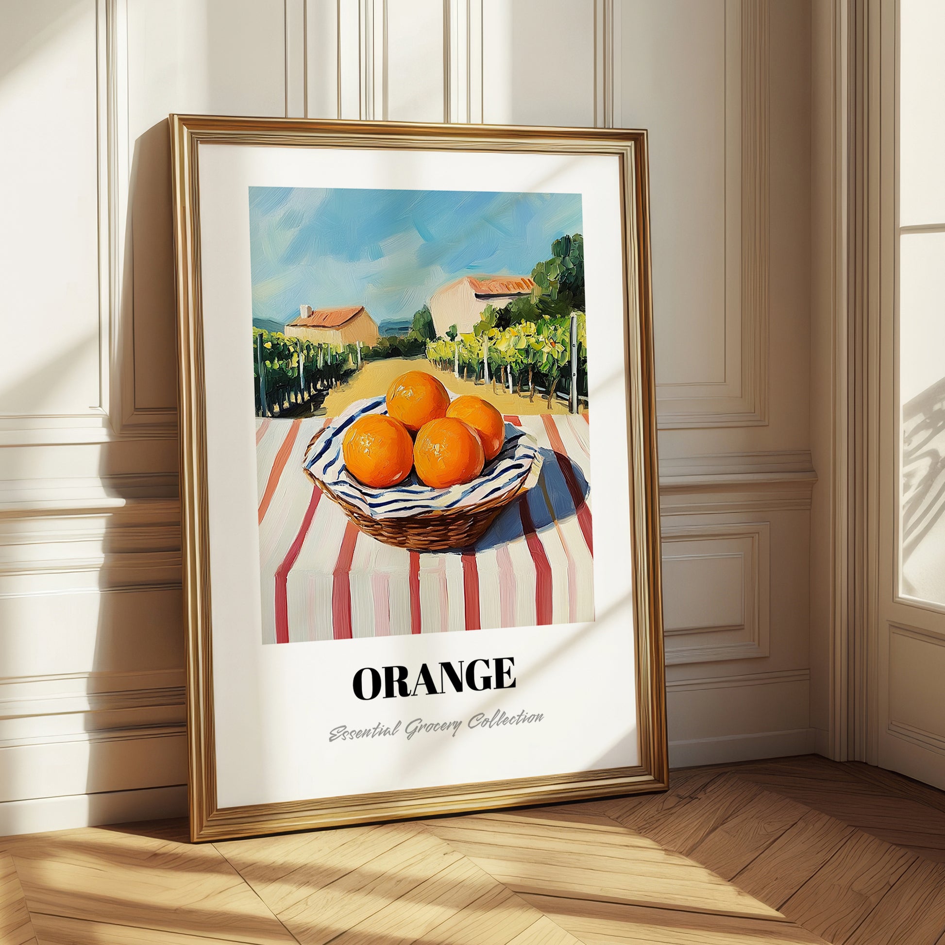 Orange – Valley Café Scene, Fruit Painting