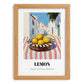 Lemon – White village Street Café Scene, Fruit Wall Decor, set in oak frame