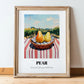 Pear – Green Valley Landscape, Fruit Still Life, in wooden frame leaning on the floor
