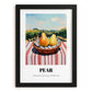 Pear – Green Valley Landscape, Fruit Still Life, in sleek black frame