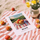 Peach – Valley Café Scene, Fruit Wall Decor, unframed on coastal sand