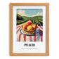Peach – Valley Café Scene, Fruit Wall Decor, set in oak frame