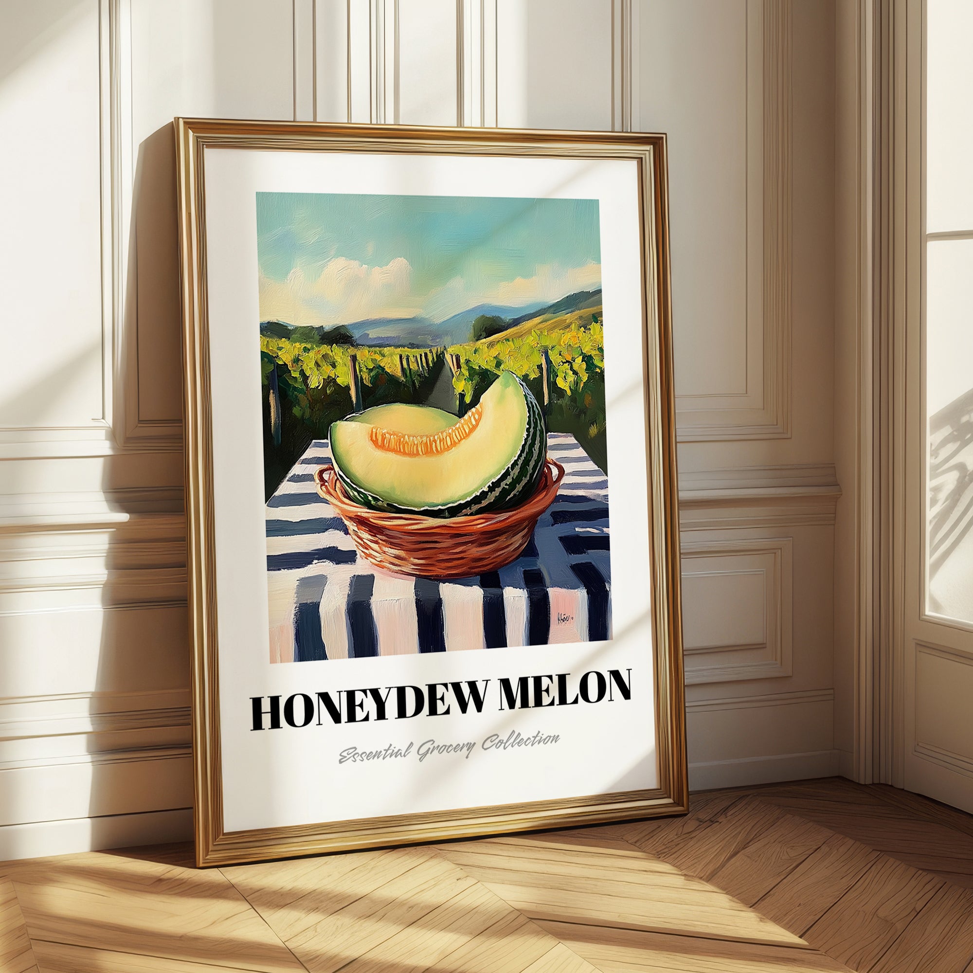 Honeydew Melon – Valley Café Scene, Fruit Illustration